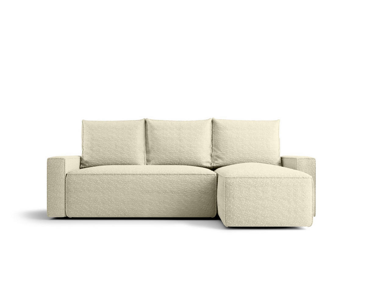 ECKSOFA mit Schlaffunktion SAVIO Quelle 02 Rechts - Ecru, Textil (232/140cm) - Bedante