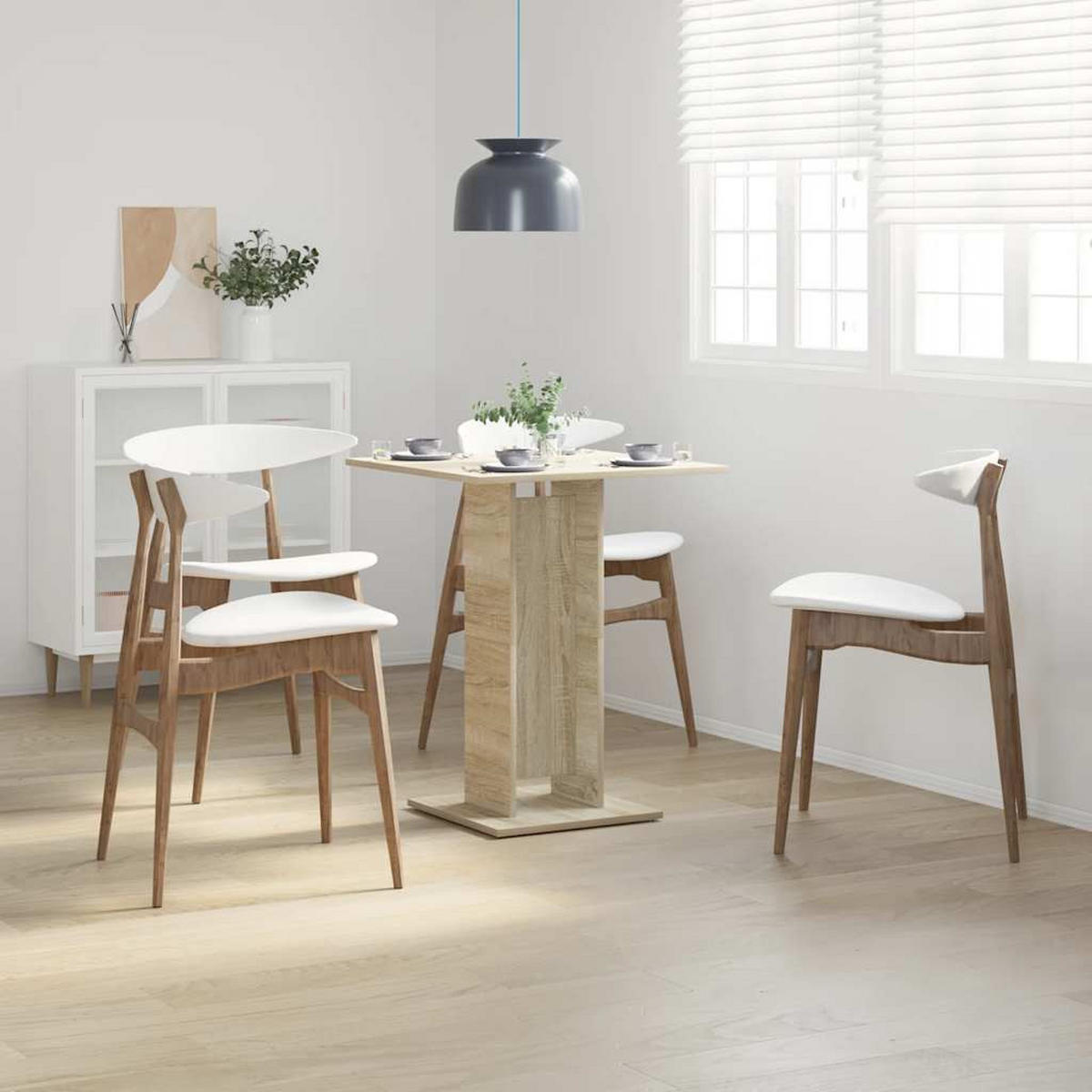 BISTROTISCH Sonoma-Eiche 60x60x75 cm Holzwerkstoff - Hellbraun, Holzwerkstoff (60/60/75cm) - furnicato