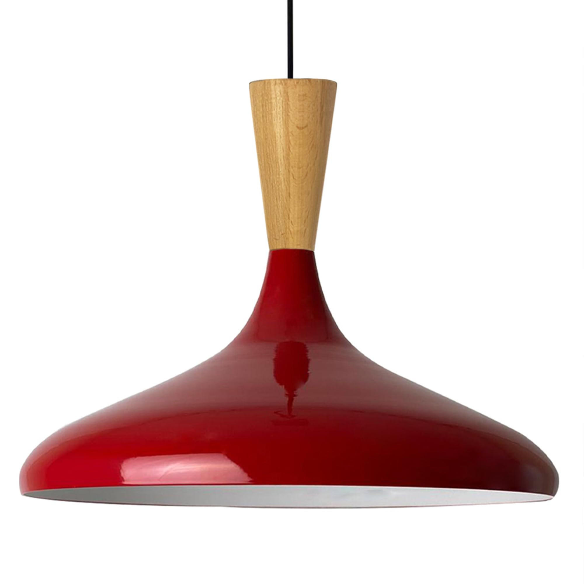 PENDELLEUCHTE Champion Holz 35/30 cm - Rot, Metall (35/30cm) - Bamyum