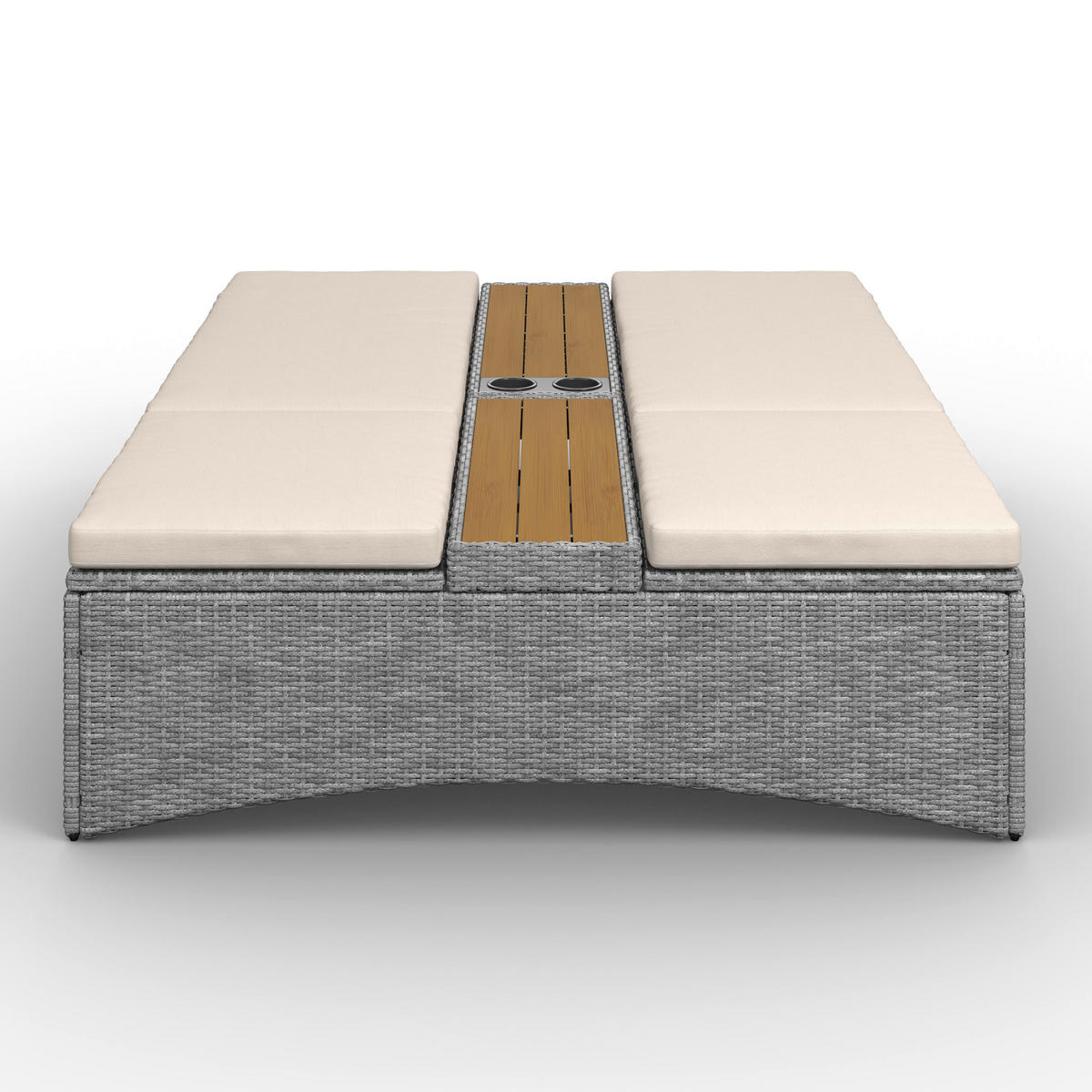 GARTENLIEGE Monero Creme Holz/Metall/Kunststoff - Creme, Holz (1/155/150cm)