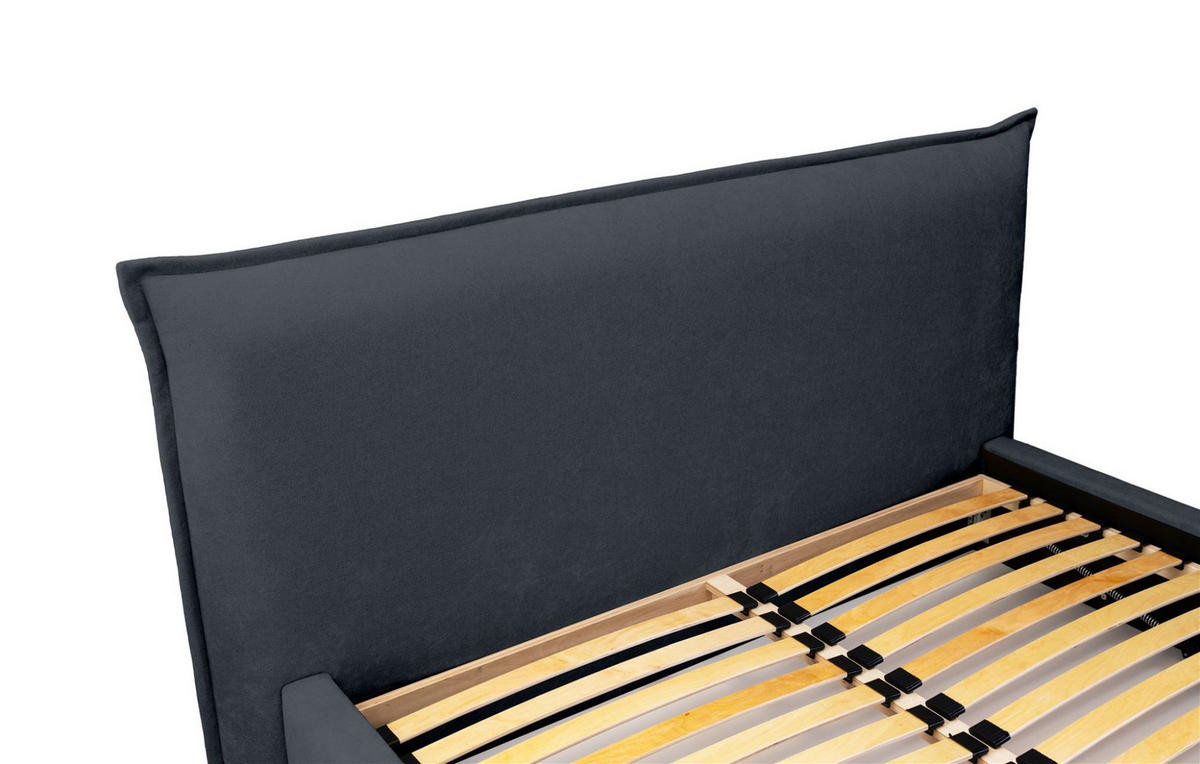 POLSTERBETT Amada Komplettset - Dunkelblau, Holzwerkstoff/Textil (180/200cm) - Fun Möbel