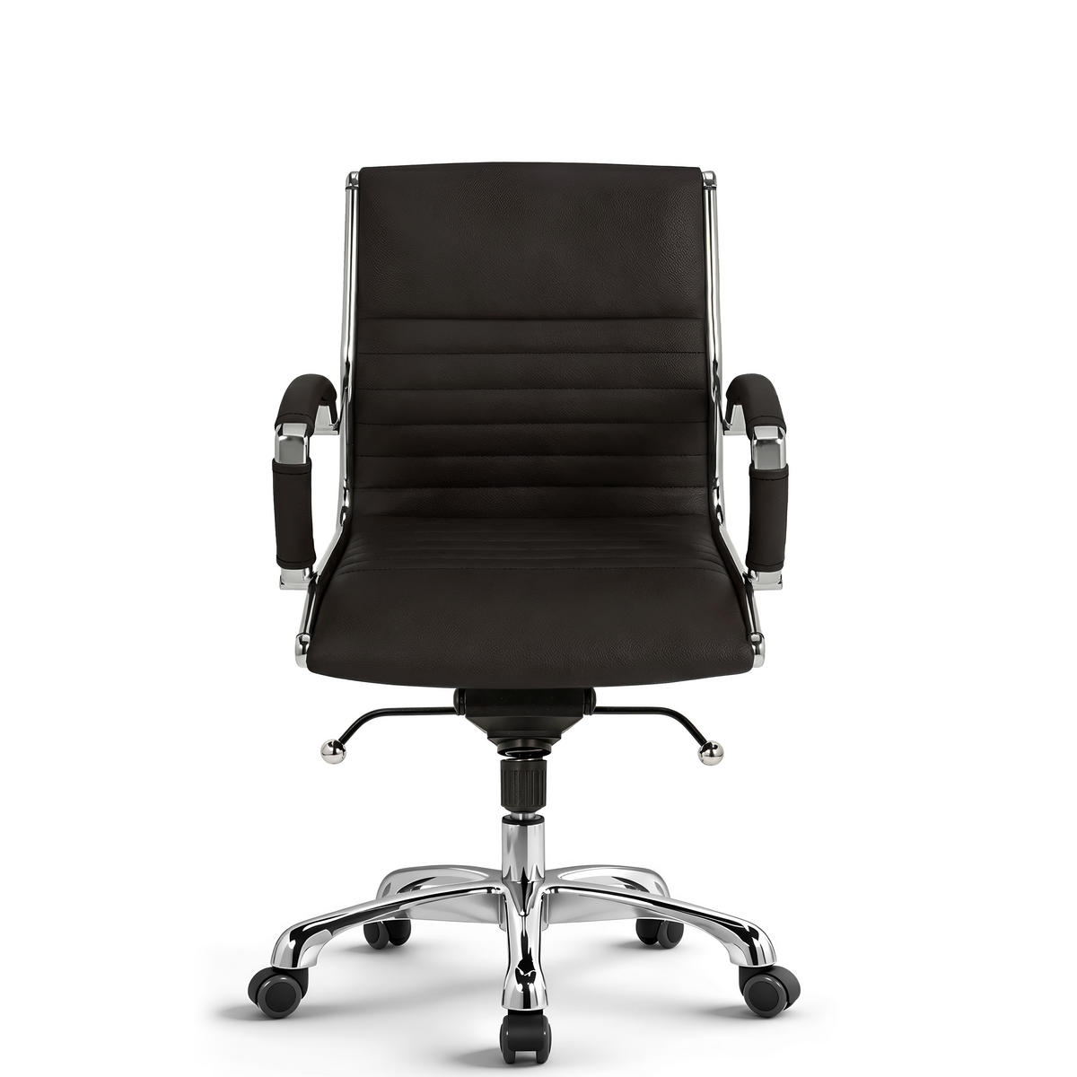 DREHSTUHL Montreal Echtleder Braun – ergonomisch, 150 kg belastbar, Sitzhöhe 46-54cm - Braun, Leder/Metall (60/97/60cm) - Versee