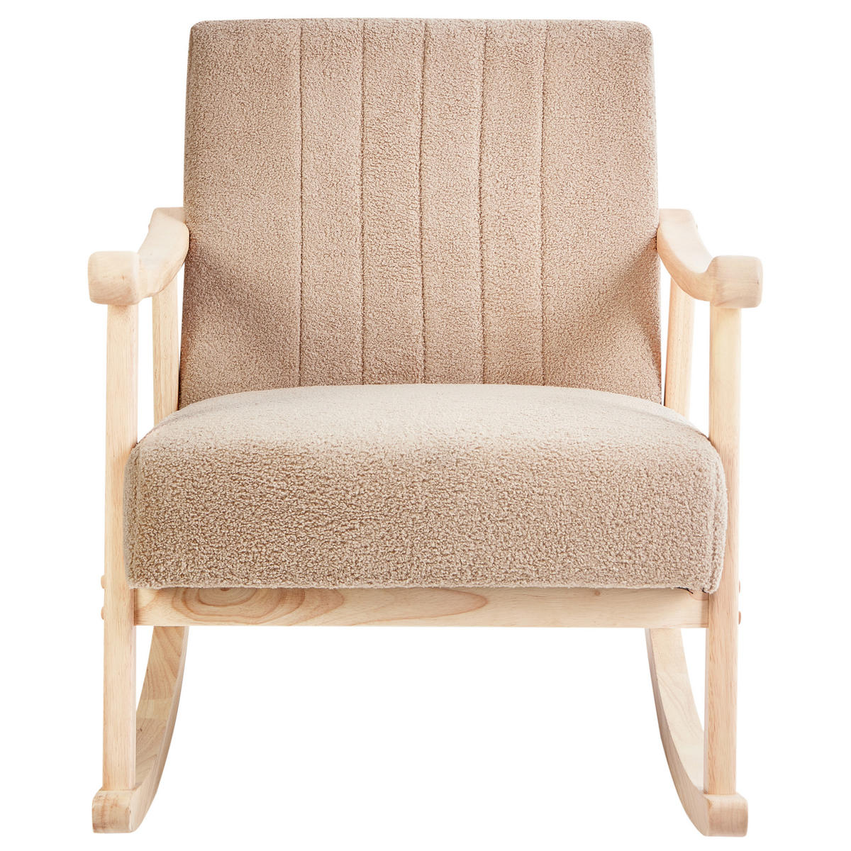 SCHAUKELSESSEL Hellbraun Leknes - Hellbraun/Beige, Textil (63/78/96cm) - Beliani