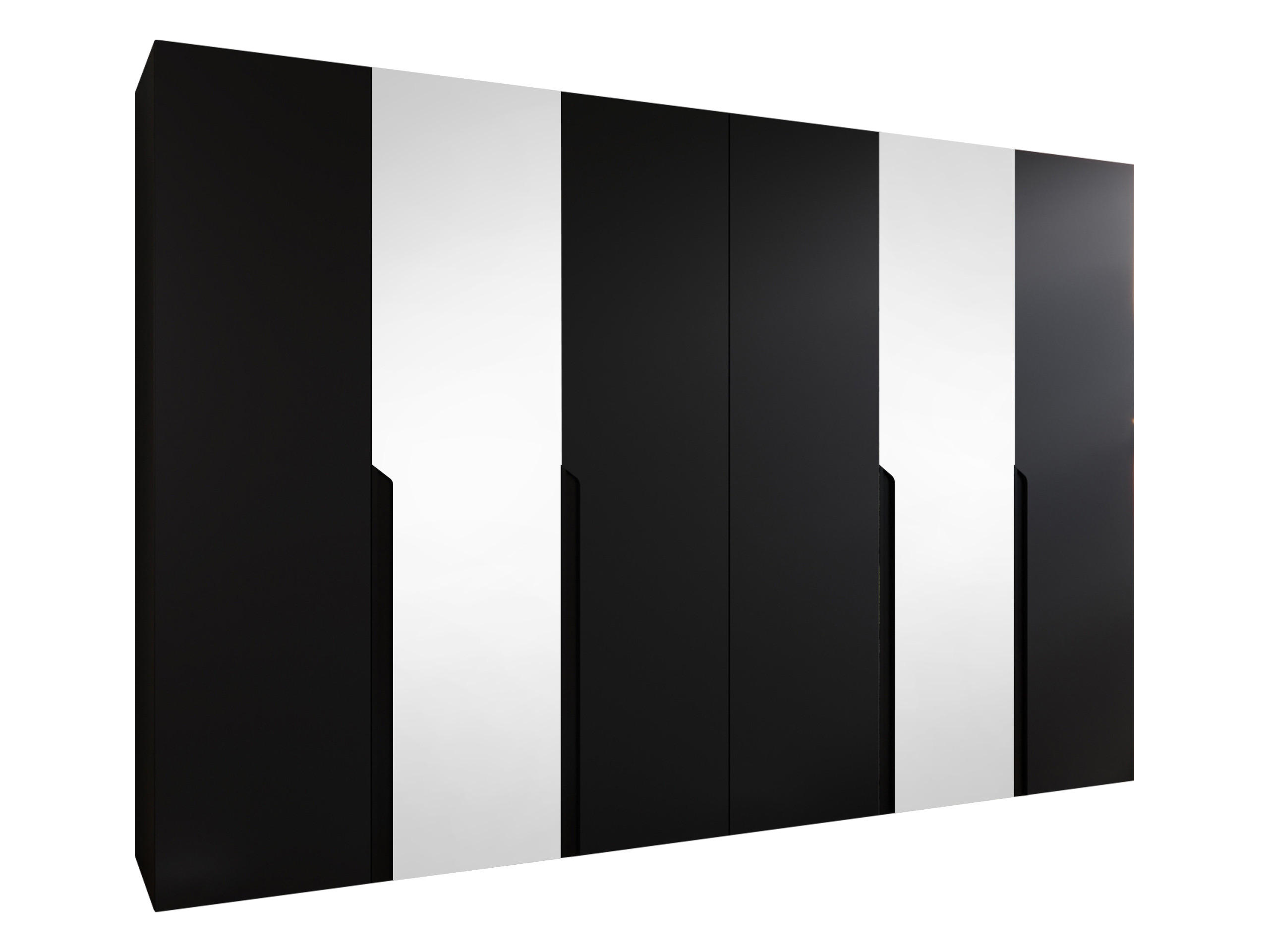 DREHTÜRENSCHRANK Mila II 300 - Schwarz, Holzwerkstoff/Kunststoff (300/202/52cm) - MIRJAN24