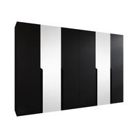 DREHTÜRENSCHRANK Mila II 300 - Schwarz, Holzwerkstoff/Kunststoff (300/202/52cm) - MIRJAN24