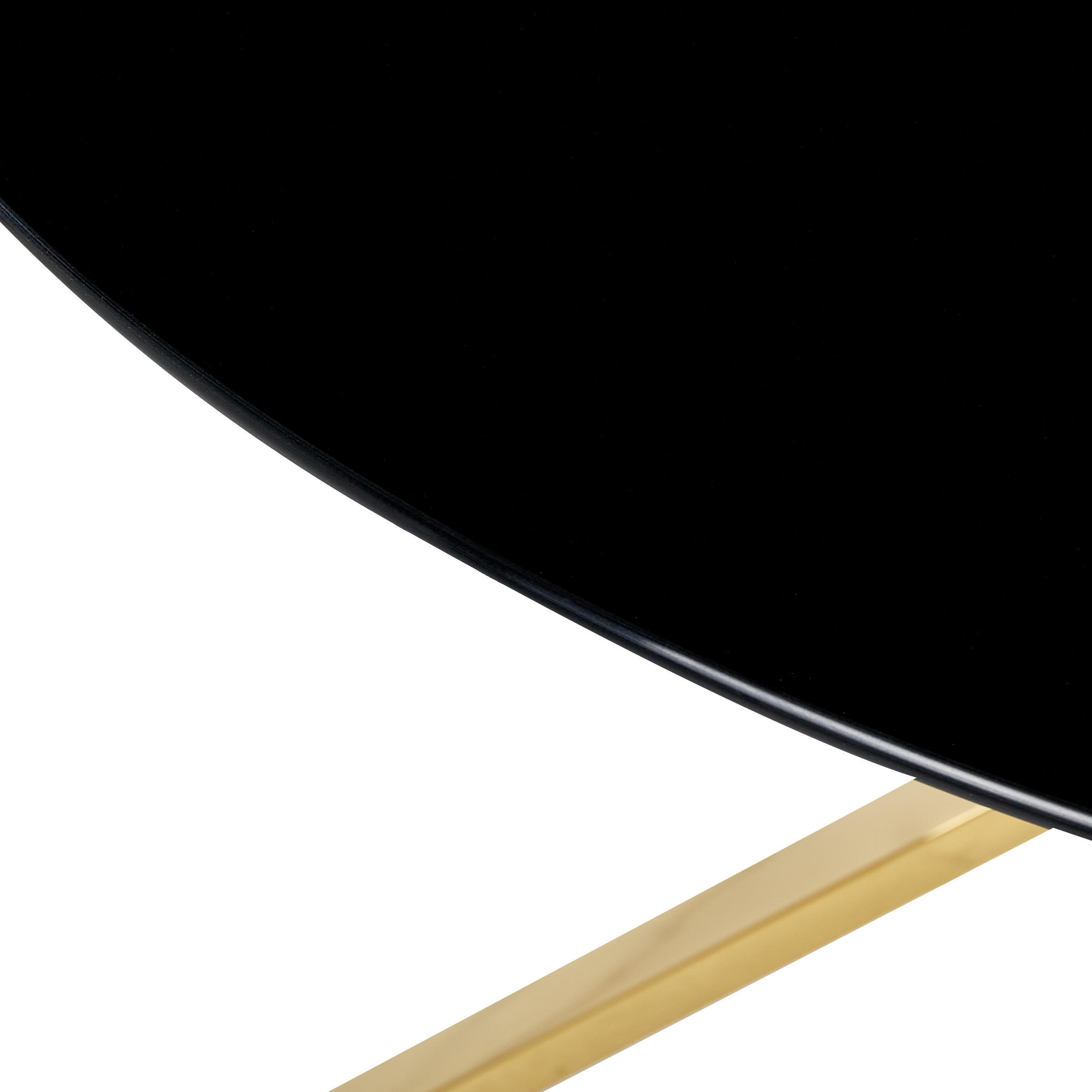 ESSTISCH 105/75 cm Schwarz, Goldfarben Rund Bosco - Schwarz, Glas (105/105/75cm) - Beliani