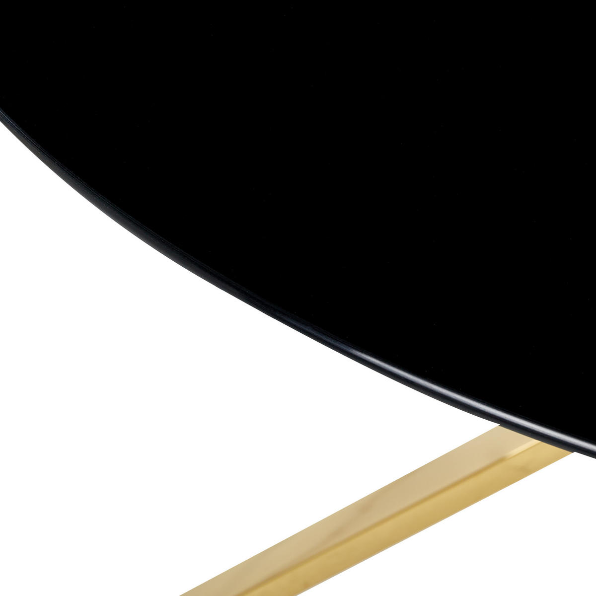 ESSTISCH 105/75 cm Schwarz, Goldfarben Rund Bosco - Schwarz, Glas (105/105/75cm) - Beliani