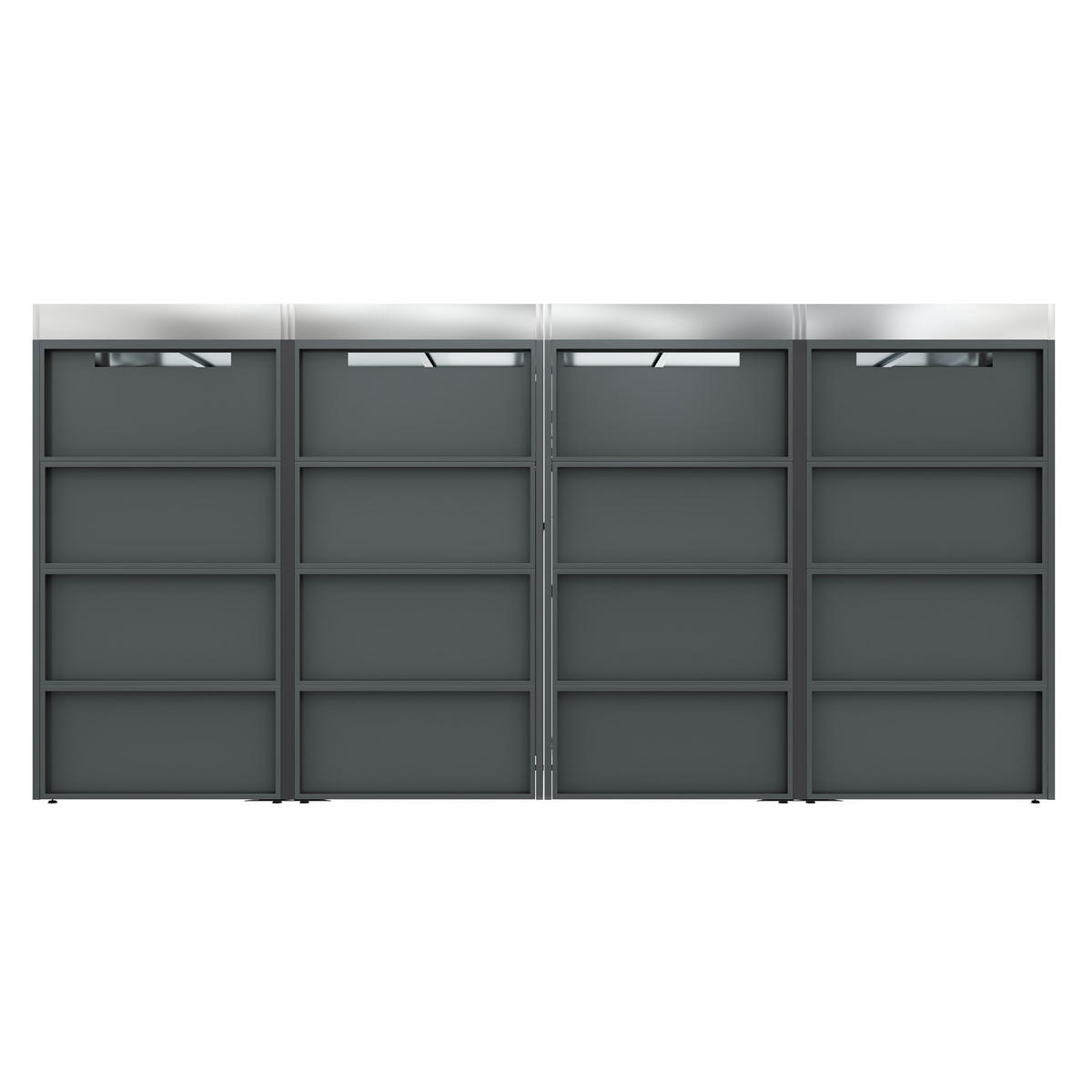 MÜLLTONNENBOX Pflanzfläche Holzmaserung Grau - Grau, Metall (132/124.5/80cm) - ComfortXL