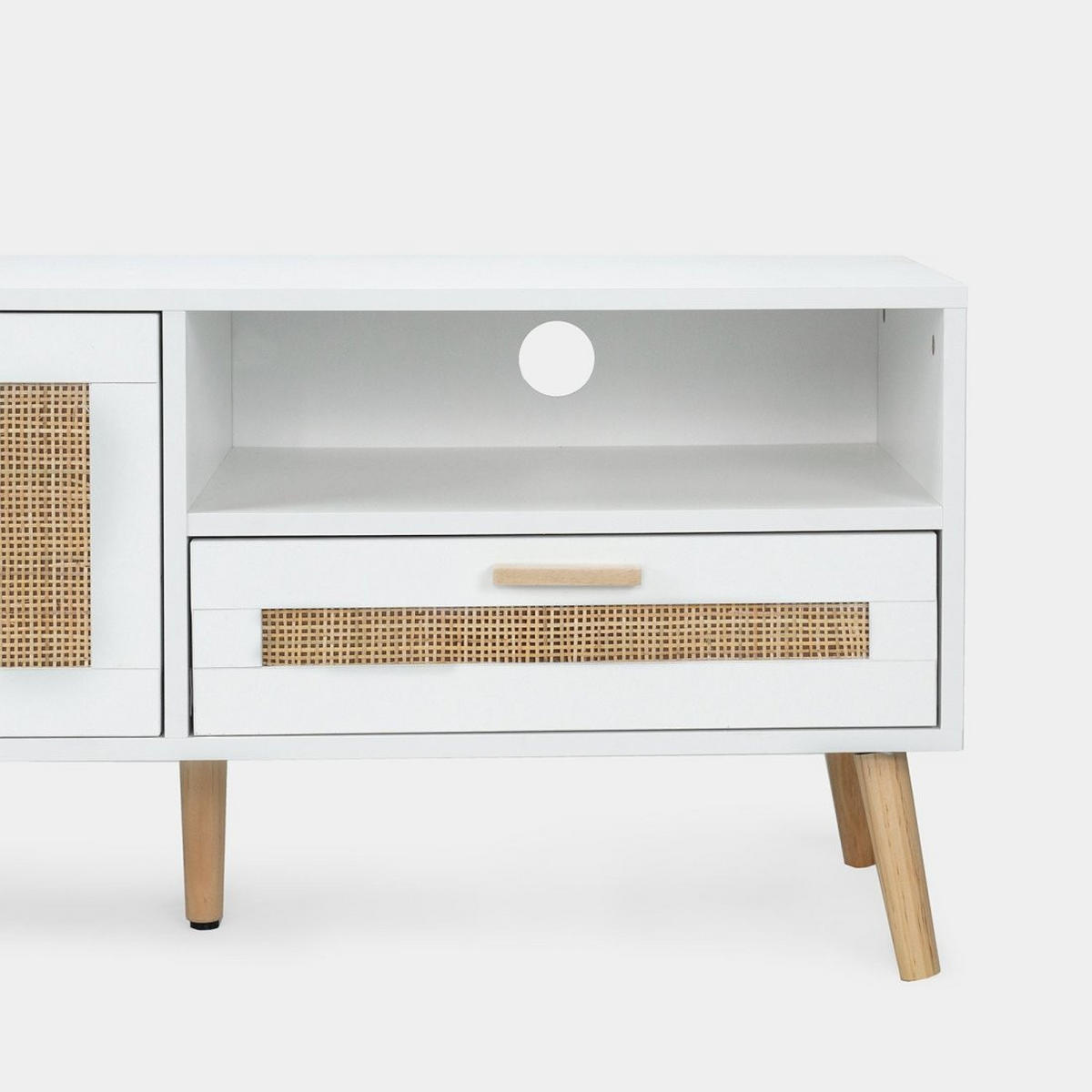 TV-ELEMENT Tahiti Weiß 160 cm x 50 cm - Weiß, Holzwerkstoff (160/50/40cm)