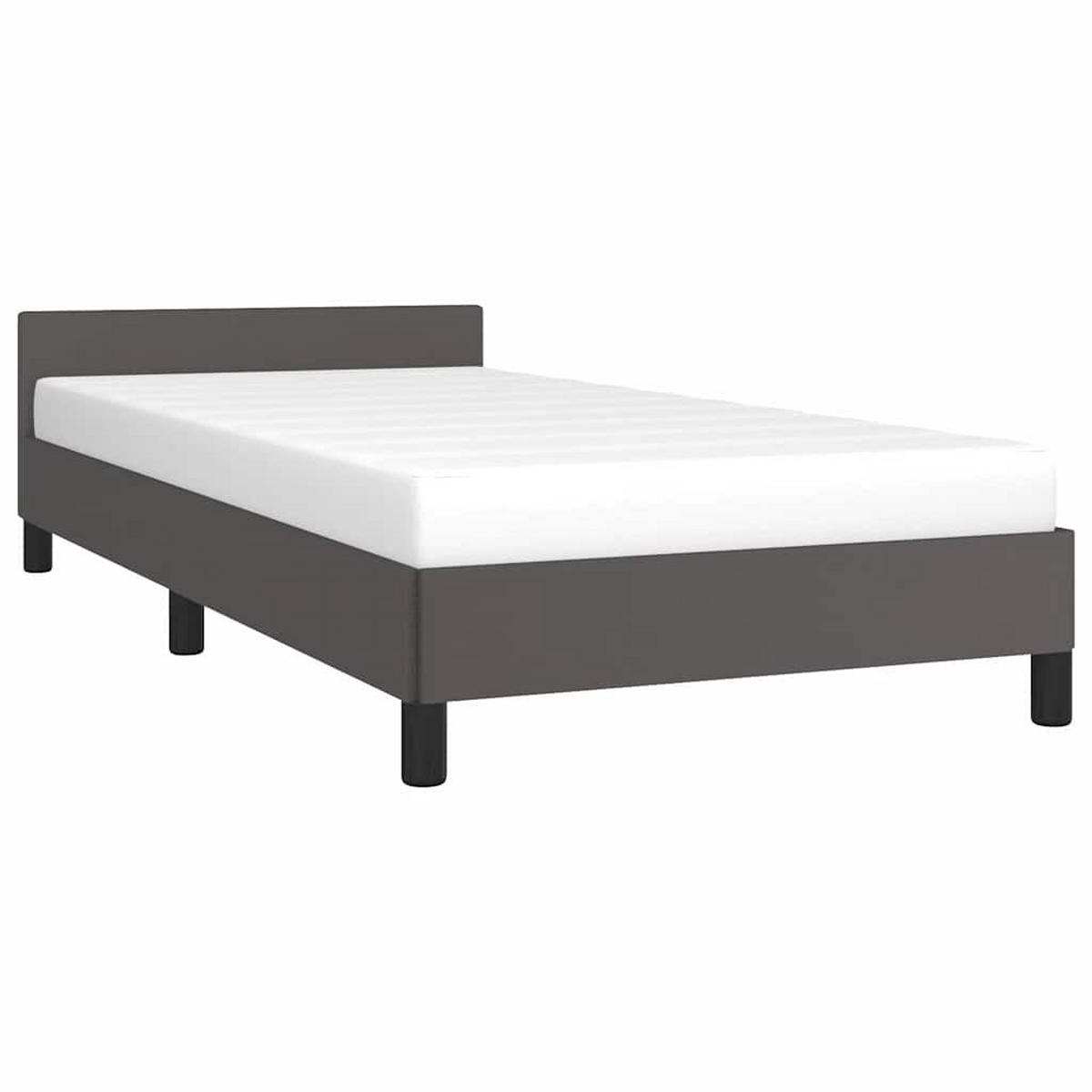 BETTGESTELL Mit Kopfteil Ohne Matratze Grau 100/200 Cm - Grau, Holz (100/200cm) - vidaXL