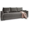BETTSOFA MENI Graphitfarben Kordstoff mit Schlaffunktion - Graphitfarben, Textil (232/83/87cm) - MASSENO