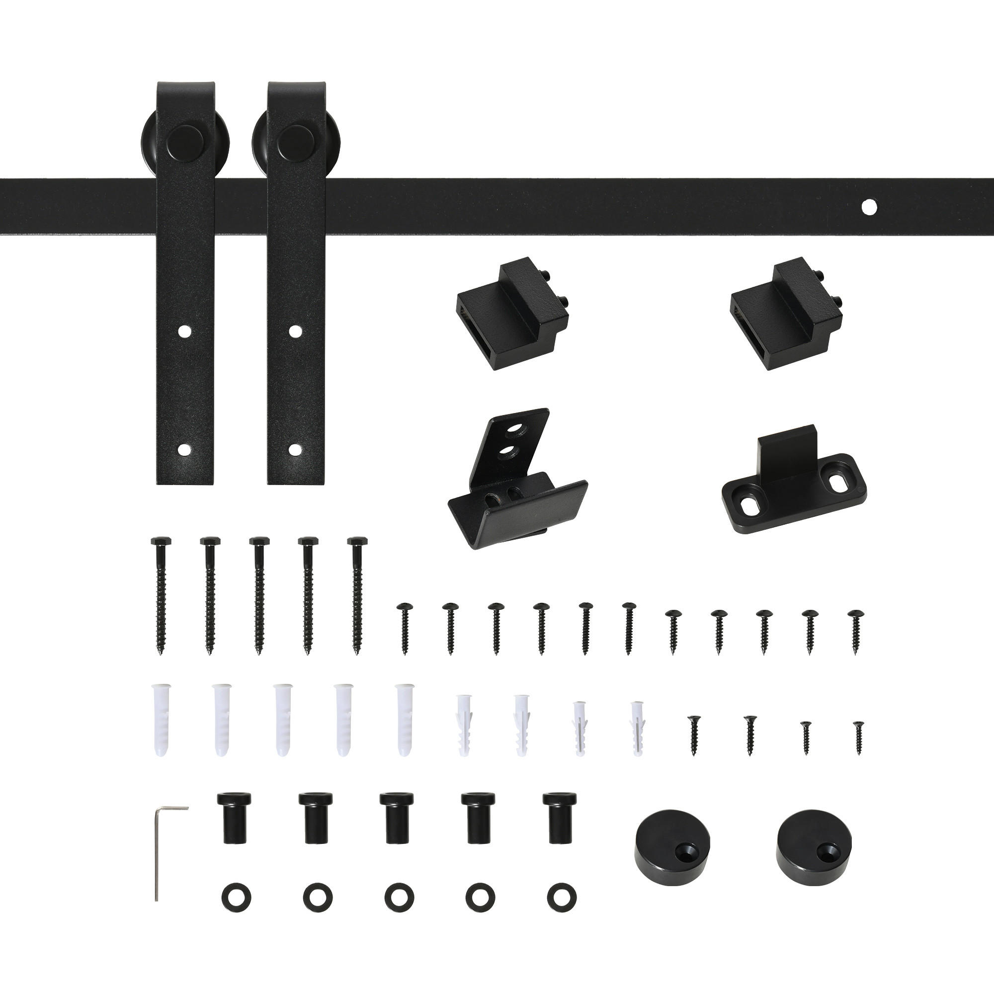 SCHIEBETÜRSYSTEM - Schwarz, Metall (0.4/18/200cm) - HOMCOM