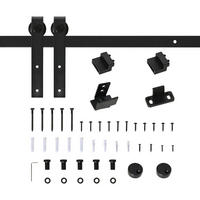 SCHIEBETÜRSYSTEM - Schwarz, Metall (0.4/18/200cm) - HOMCOM
