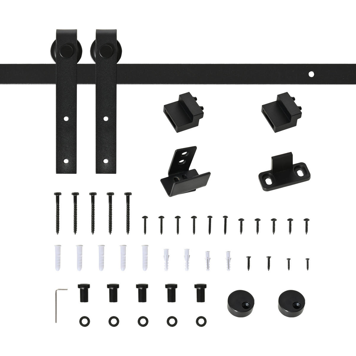 SCHIEBETÜRSYSTEM - Schwarz, Metall (0.4/18/200cm) - HOMCOM