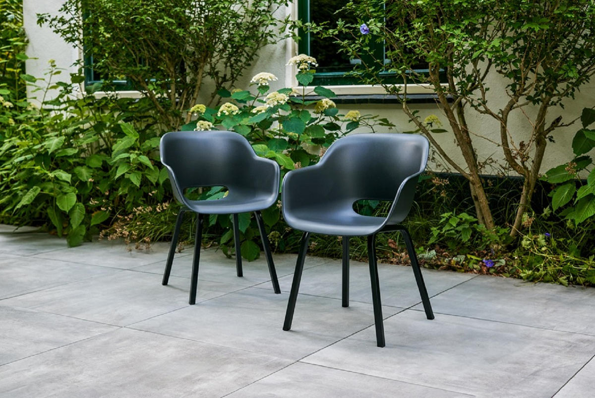 GARTENSTUHL Noa 2er-Set - Schwarz, Kunststoff (57/55cm) - Keter