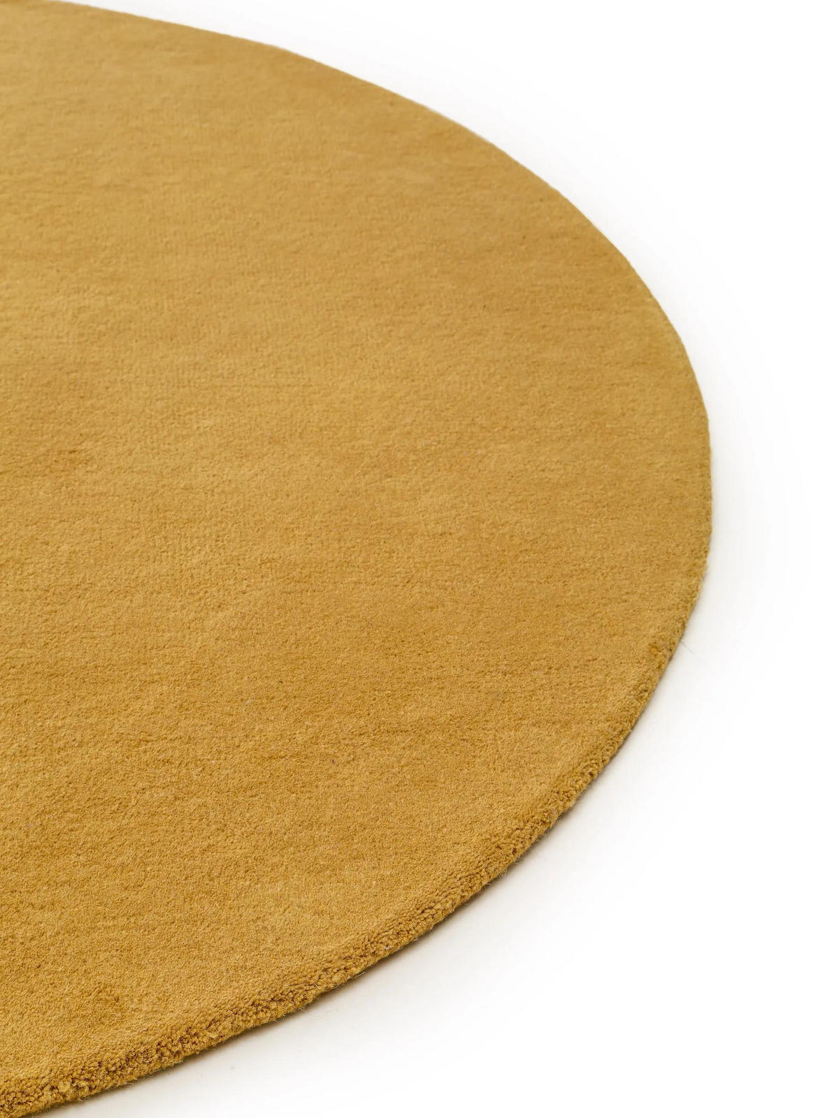 WOLLTEPPICH rund Bent Gelb ø 150 cm rund - Gelb, Textil (150/150cm) - benuta Nest