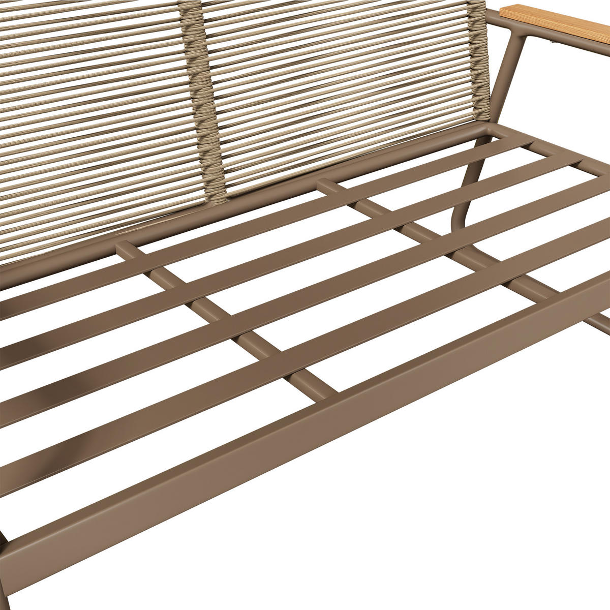 LOUNGESET 4 Personen Beige Mit Verstellbaren Füßen & Glastisch - Beige, Metall - FLIEKS