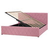 BETT mit Stauraum 160x200 cm Rosa Rochefort - Pink, Textil (160/200cm) - Beliani