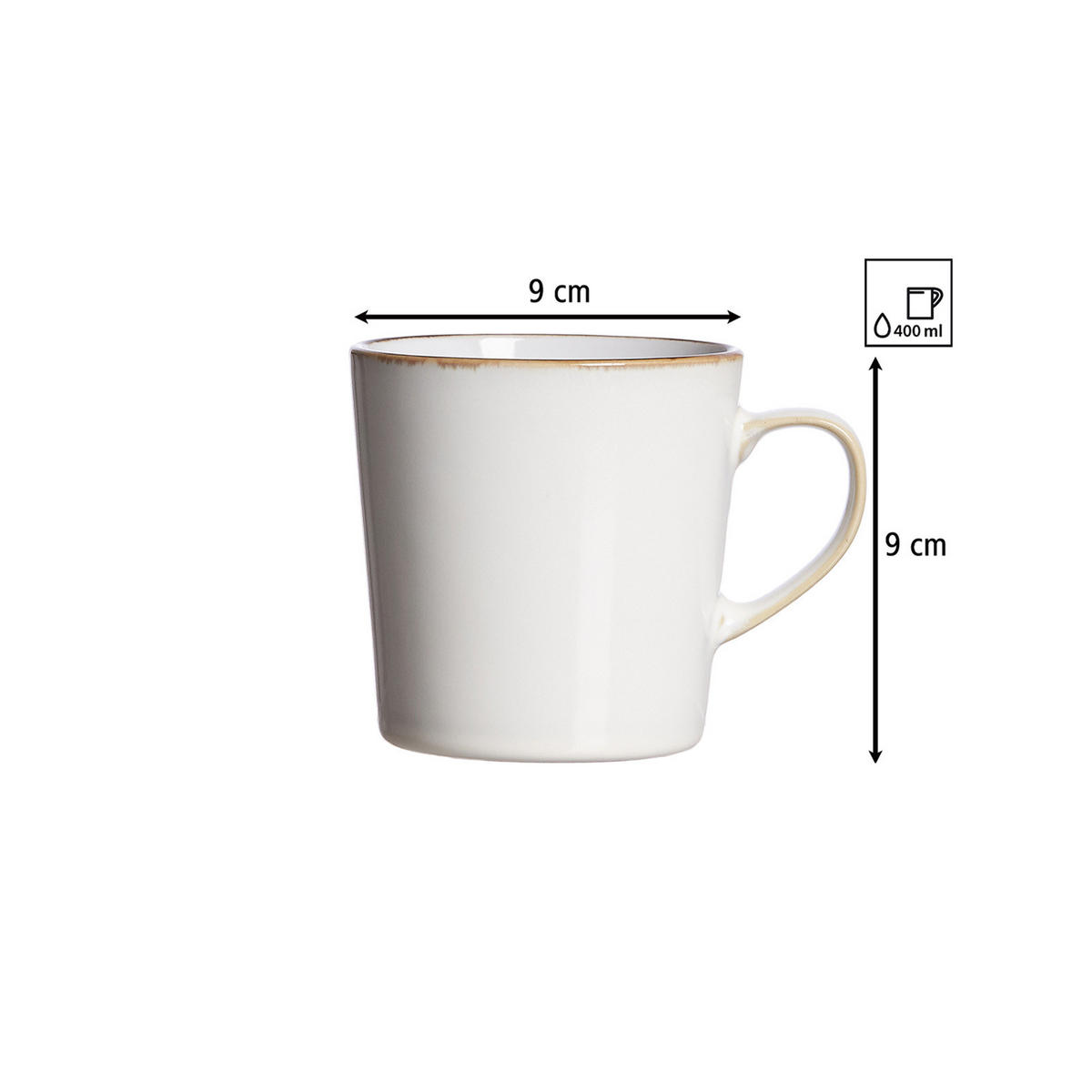 BECHER Visby Weiß 400 ml 6er Set - Weiß, Keramik (0.4L) - Ritzenhoff Breker