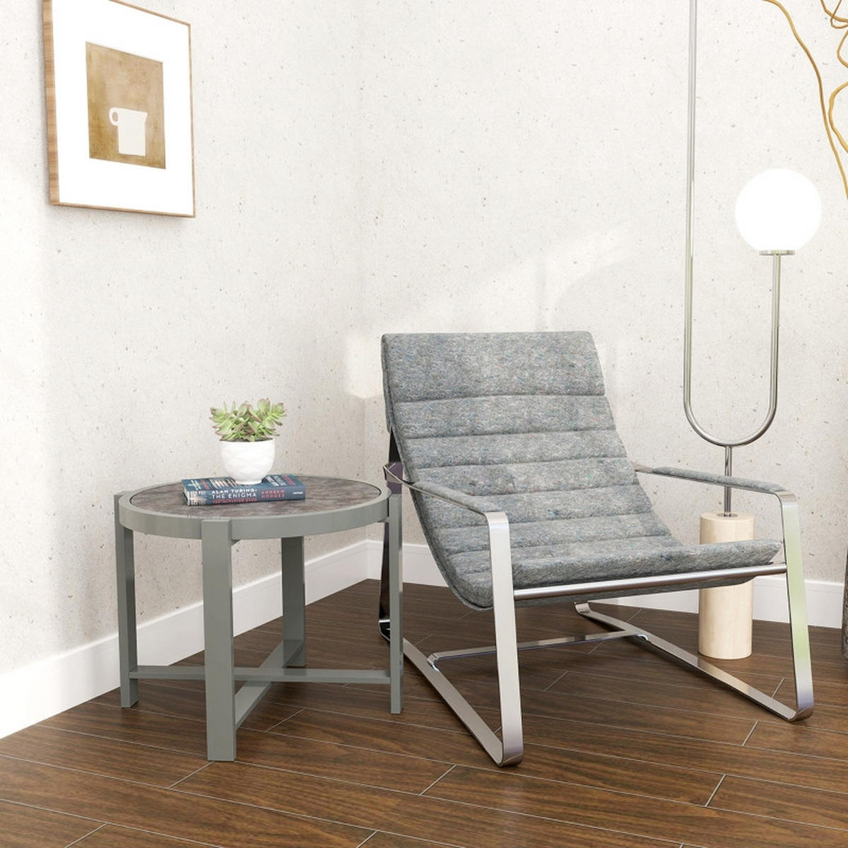 GARTEN BEISTELLTISCH Rund Grau - Grau, Metall (60/60/46cm) - ComfortXL