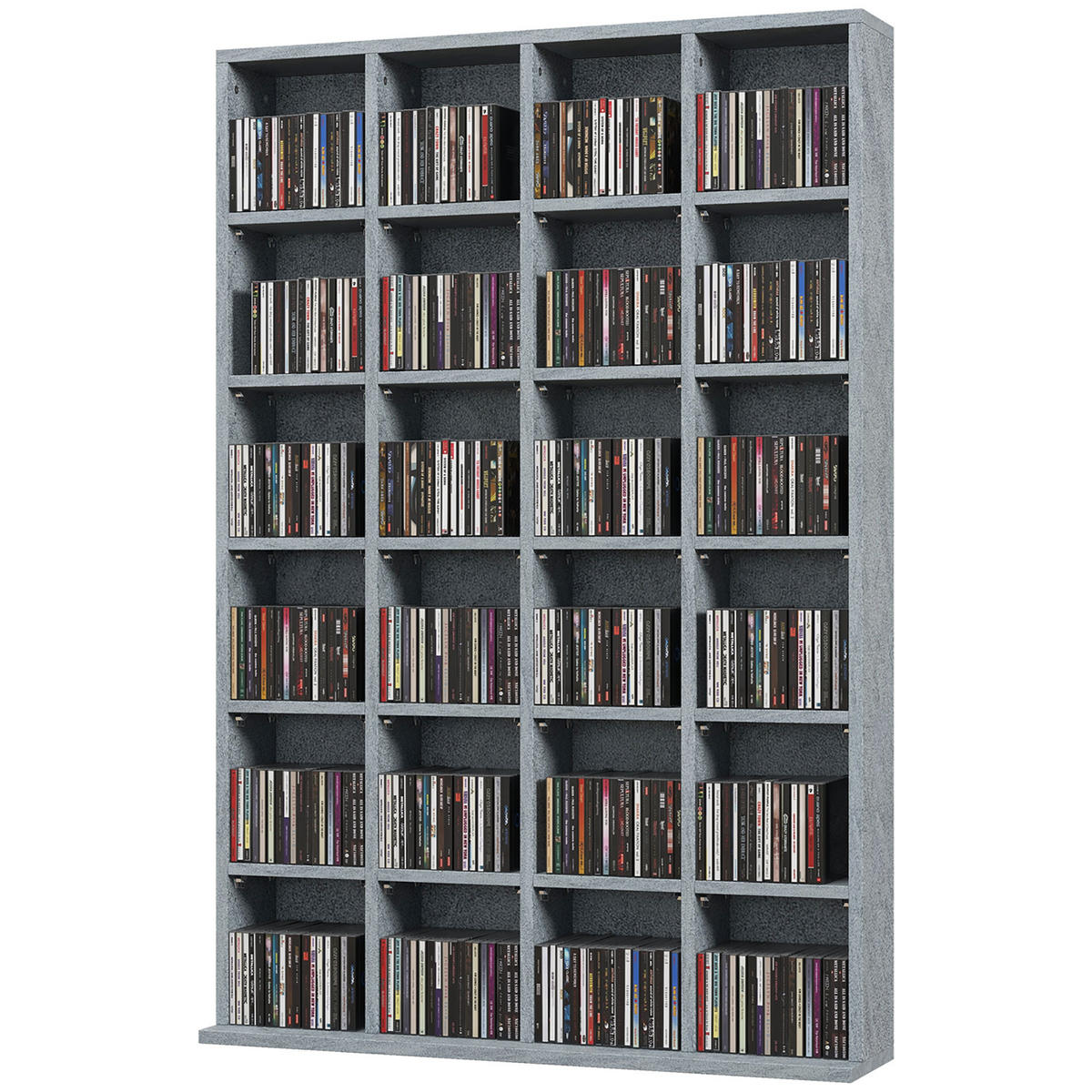 CD-REGAL DE-14449 für 456 CDs/336 DVDs, verstellbare Böden Grau - Grau, Holzwerkstoff (20/130.5/89cm) - ComfortXL