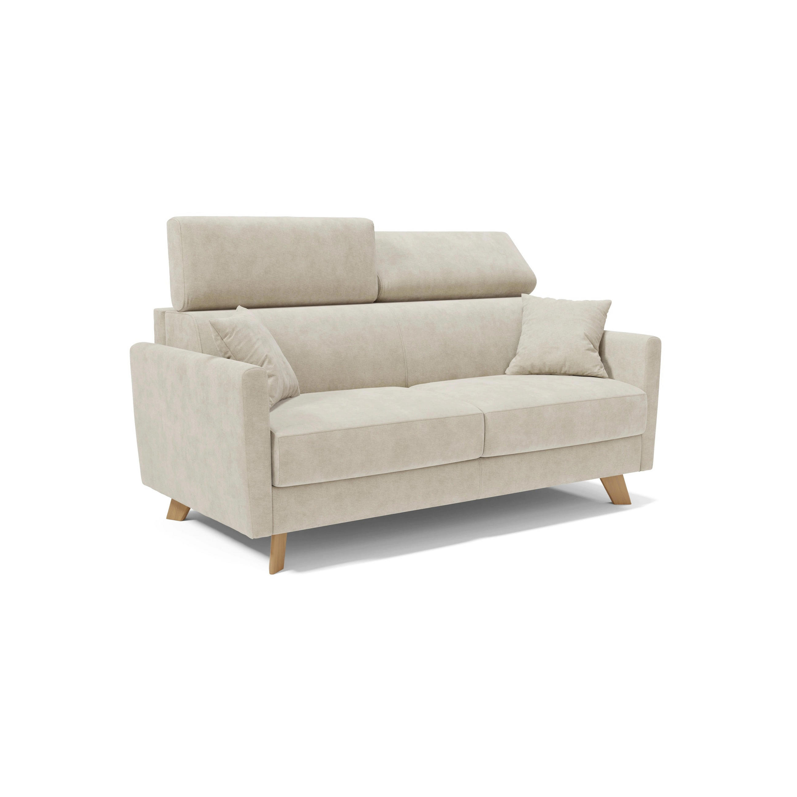 SCHLAFSOFA Francy - Creme, Metall (160/92/97cm) - Divani.store