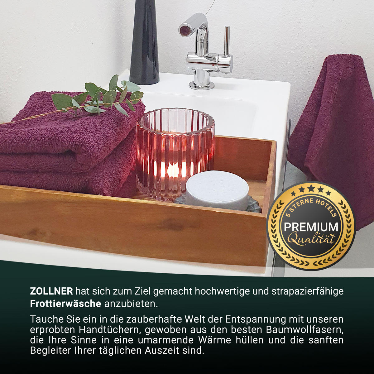 GÄSTETÜCHER, 10er-Set, 30x50 cm, 100% Baumwolle, Rot - Brombeere, Textil (30/50cm) - Zollner