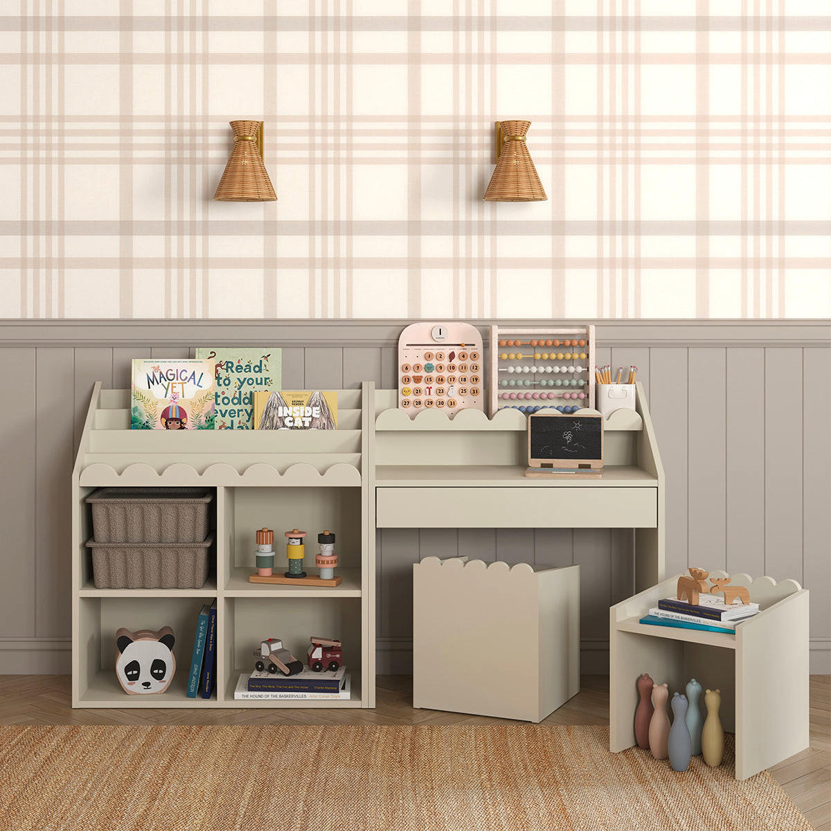 REGÁL NA KNIHY Book Nook Béžová - béžová, kompozitné drevo (71/76/33cm) - Petits-meubles