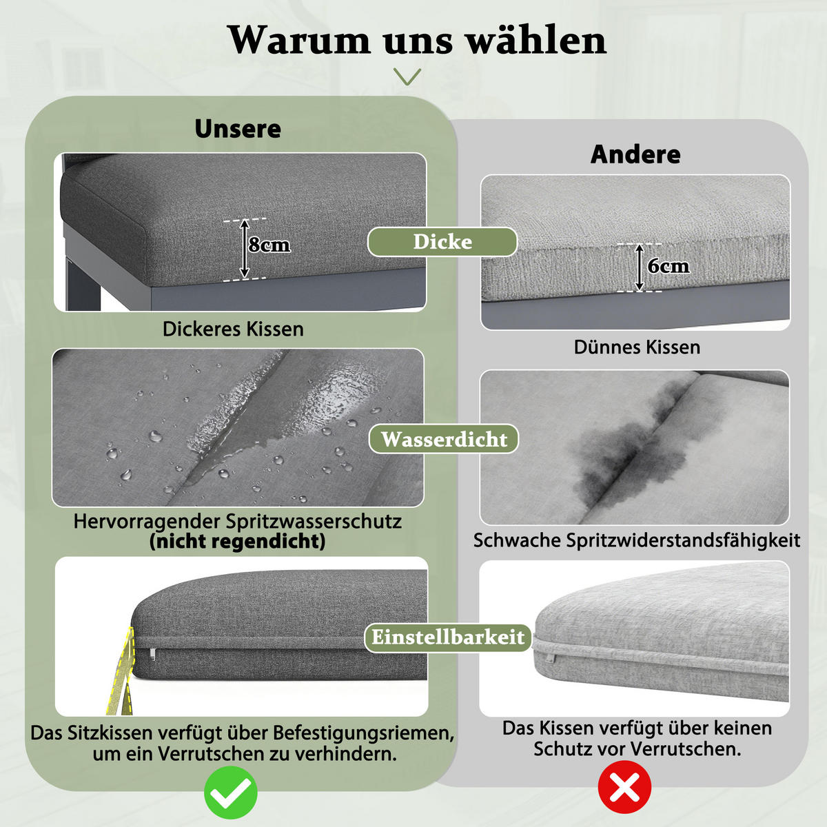 LOUNGESET Modular 5-6 Personen Grau Mit Verstellbaren Füßen - Grau, Kunststoff - FLIEKS