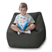 SITZSACK-SESSEL Bambino 55/60/55 cm, weicher Cord 380 g/m², mit Griff & Seitentasche, Dunkelgrau - Dunkelgrau, Textil (55/55/60cm) - Dreamroots