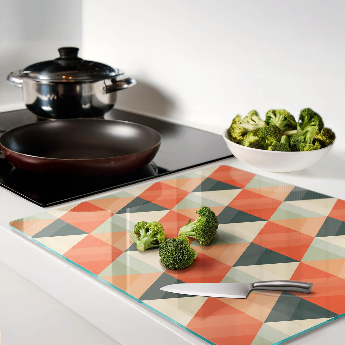 GLASPLATTE 60x52 cm Geometrische Figuren - Multicolor, Glas (60/0.4/52cm) - TULUP
