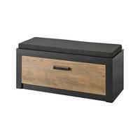GARDEROBENBANK I11 Kastanie & Fresko 107/48/42 cm breit mit Sitzkissen - Dunkelgrau, Holzwerkstoff (107/48/42cm) - Livojo