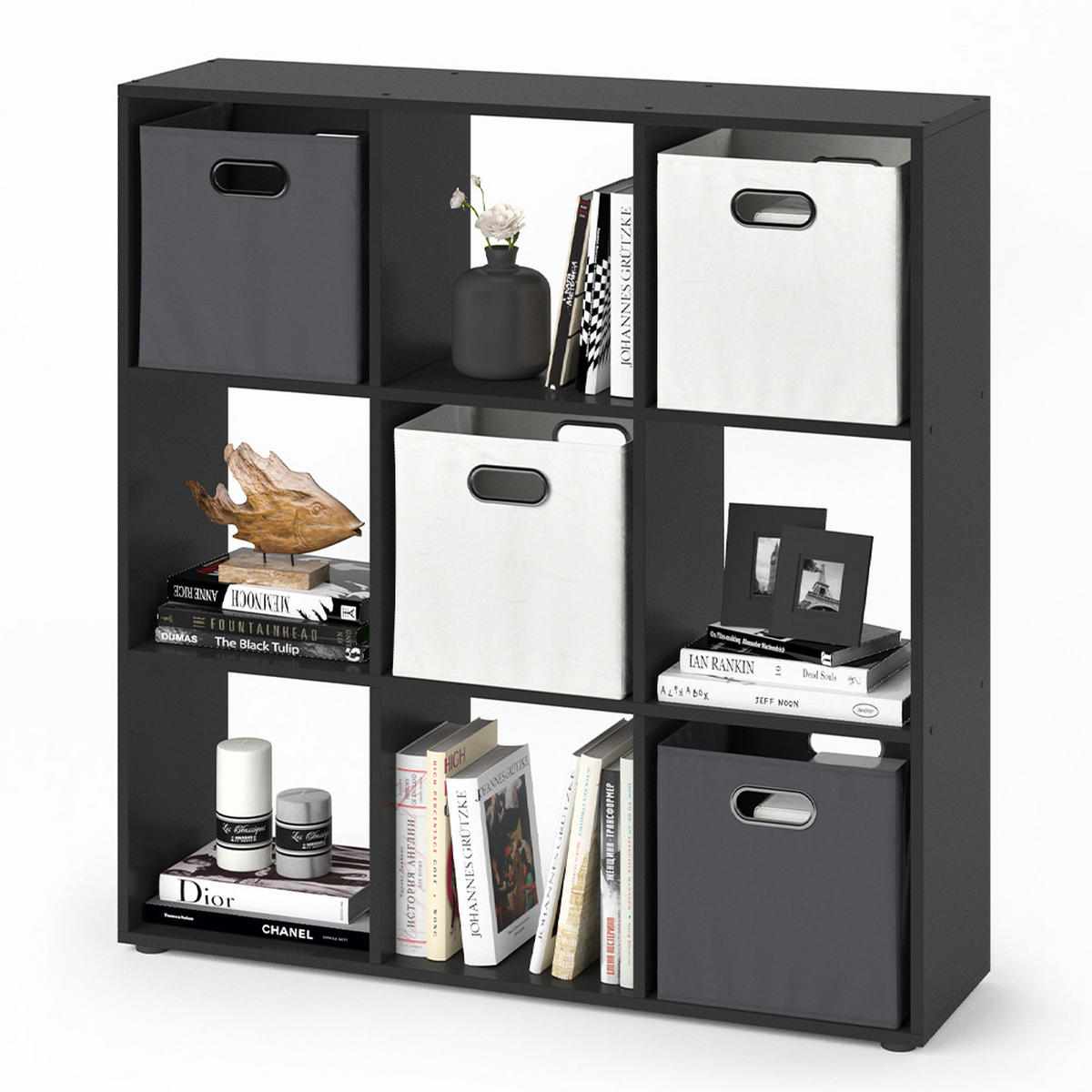 RAUMTEILER Nove Schwarz 104 x 108 cm - Schwarz, Holzwerkstoff (104/108/29cm) - Vicco