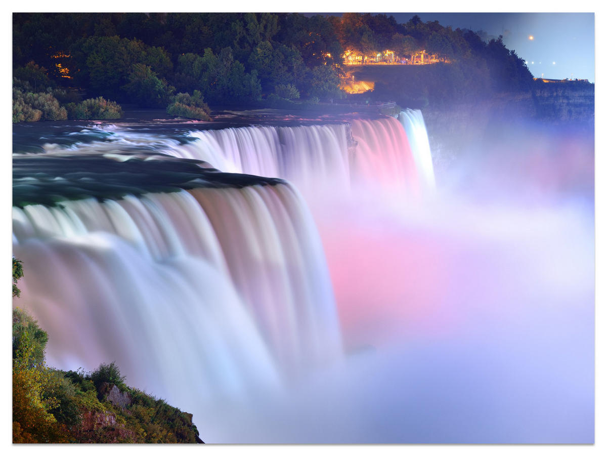 FOTOTAPETA Pre Obývaciu Izbu Hmlové Niagarské Vodopády Stromy Príroda 450 x 315 cm - hnedá/ružová, papier (450/315cm) - Muralo