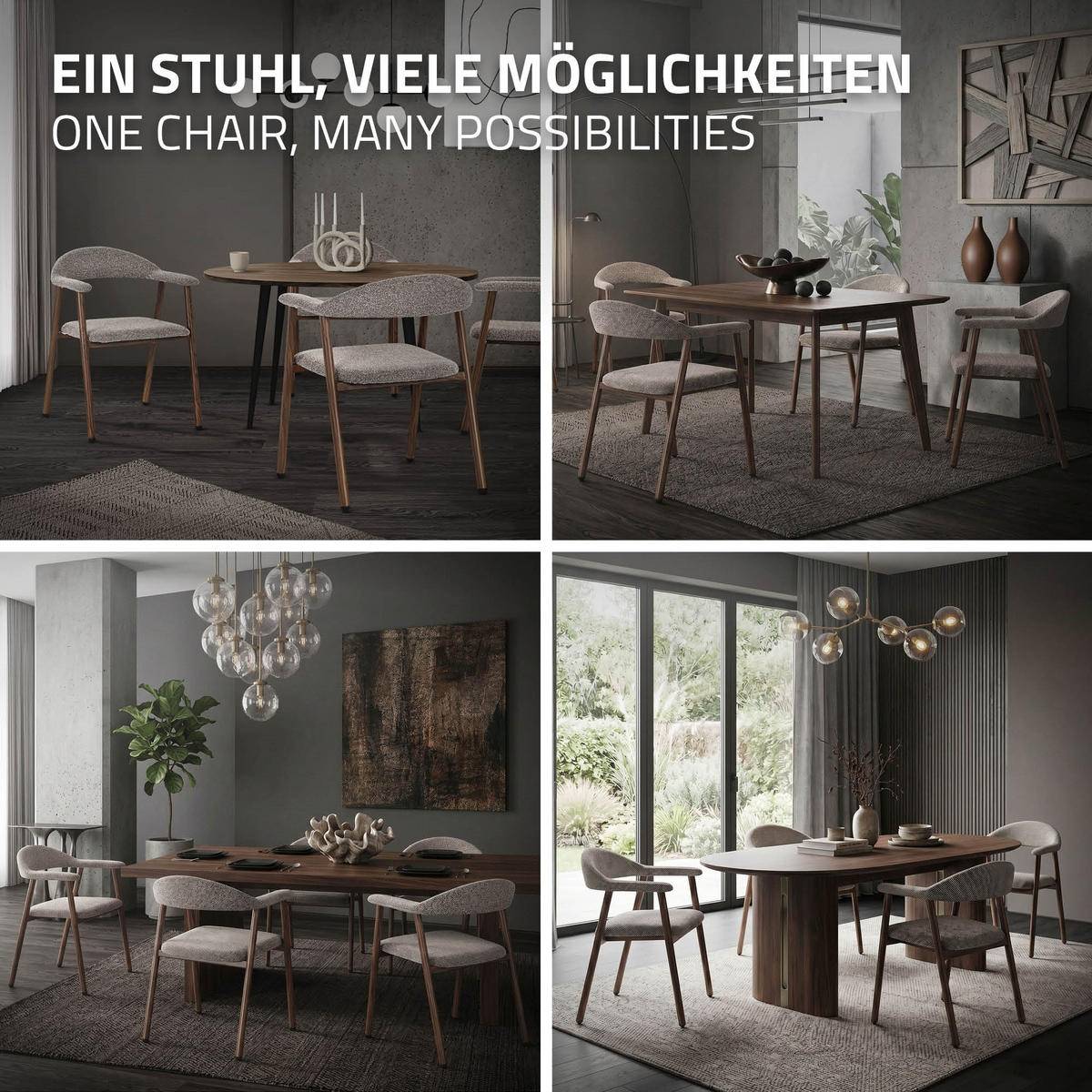 JÍDELNÍ ŽIDLE, sada 2 ks, hnědé s proplétaným vzorem a ocelovou konstrukcí v imitaci dřeva - hnědá, kov/textil (59/78/61cm) - ML-DESIGN