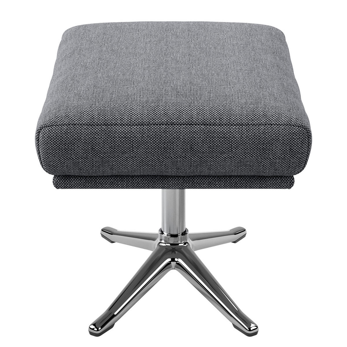 HOCKER mit Kreuzfuß - Chromfarben/Grau, Textil/Metall (54/41/41cm) - home24