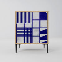 SIDEBOARD THE RIGHT PLACES, Eichefarben, 57,5x42x72,5 cm, Schwarze Metallfüße - Eichefarben/Multicolor, Holzwerkstoff/Metall (57.5/72.5/42cm) - SpaceRebels