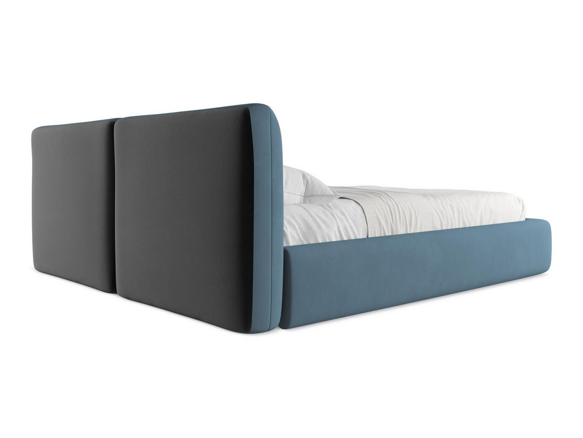 POLSTERBETT mit Bettkasten und Lattenrost 200x228 Blau - Blau/Blaugrau, Kunststoff/Textil (180/200cm) - Makamii
