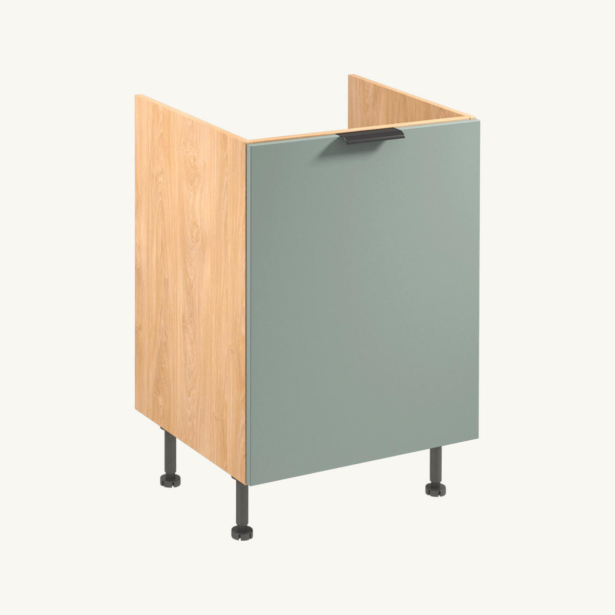 KÜCHENZEILE 240 cm Livaro – KU-S22 – Grün / Sonoma Eiche - Schwarz/Grün, Holzwerkstoff/Metall (240/247/60cm) - hi-markt