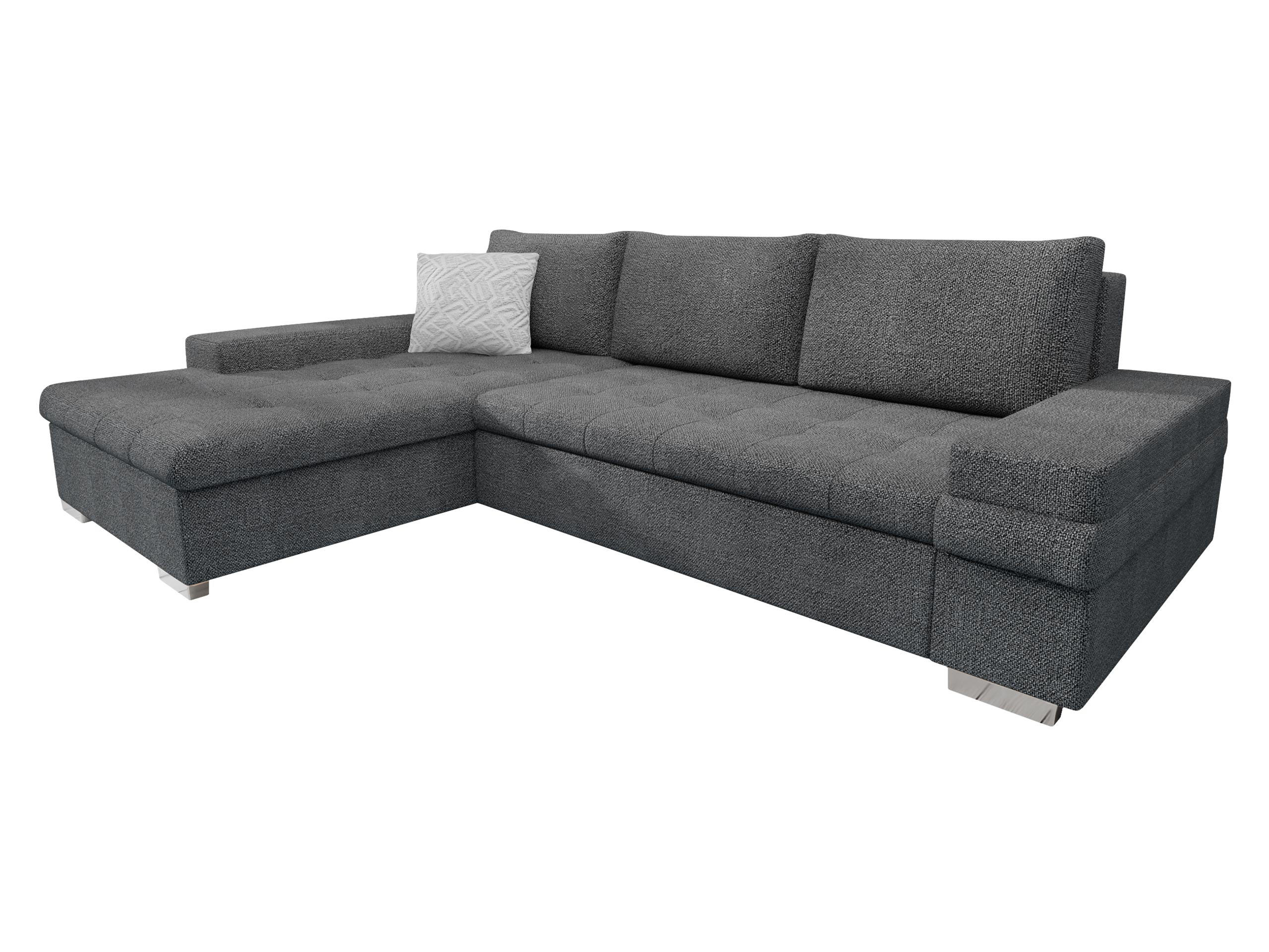 ECKSOFA Bangkok Mini Premium - Silberfarben/Hellgrau, Holz/Textil (274/182cm) - MIRJAN24