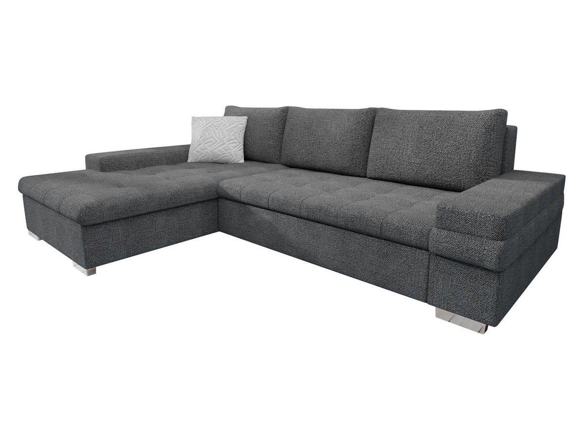 ECKSOFA Bangkok Mini Premium - Silberfarben/Hellgrau, Holz/Textil (274/182cm) - MIRJAN24