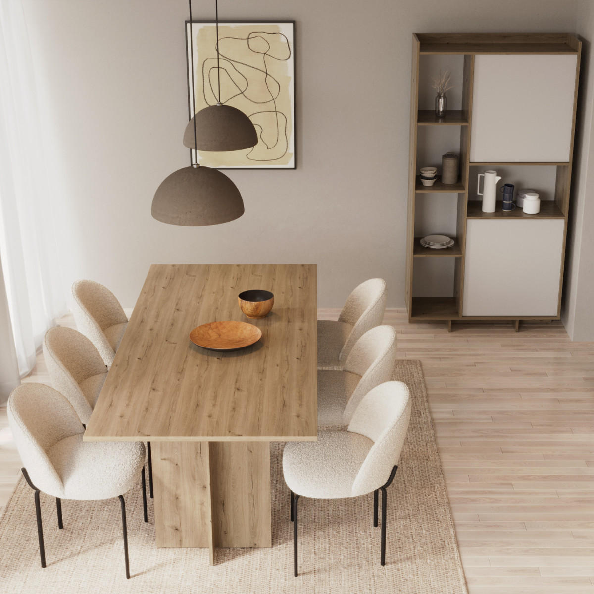 TISCH ausziehbar von 165,6 bis 200 cm in dunkler königlicher Eichenoptik 165,6/90/73,7 cm - Eschefarben, Holzwerkstoff (85.3/90/73.7cm) - Calicosy