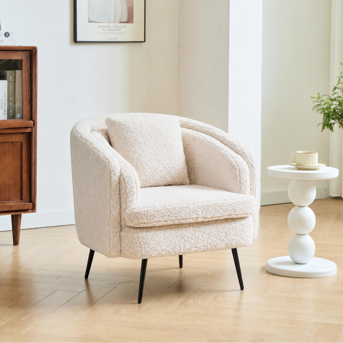 SESSEL Wolle Weiß - Weiß, Textil (85/80/82cm) - Nordlys