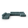 MODULARES-PANORAMASOFA links Bellis aus Samt petrol 7 Sitzplätze - Petrol, Textil (282/63/379cm) - Micadoni
