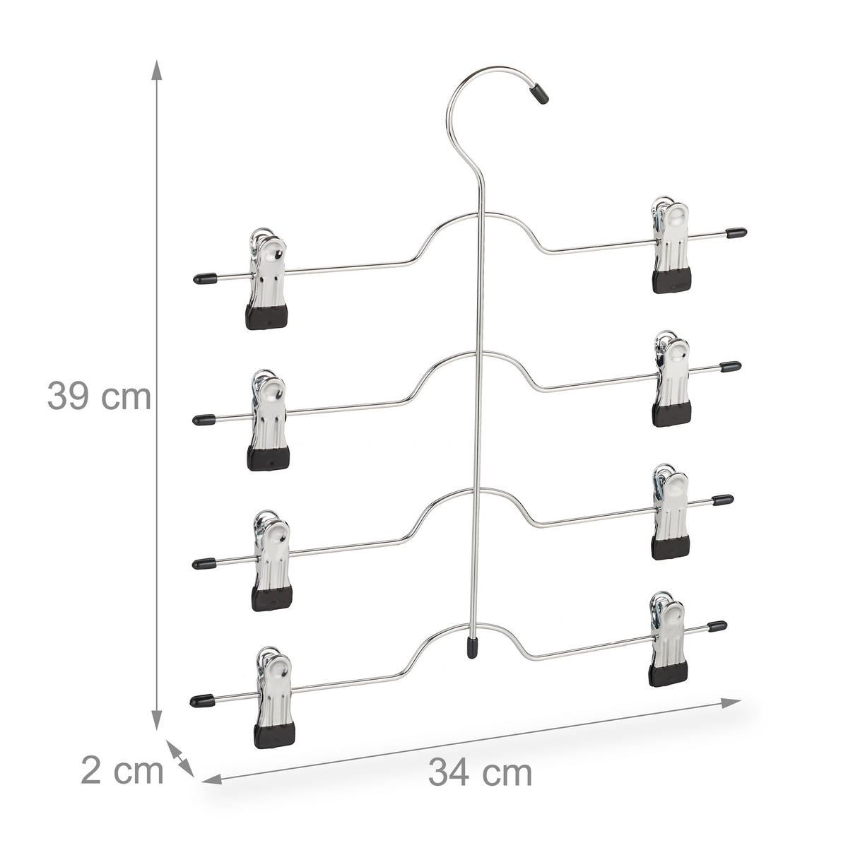 2XVEČNAMENSKI kljuka - srebrne barve, kovina/umetna masa (34/39/2cm) - Relaxdays