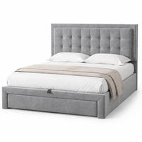 POLSTERBETT 140/190 mit hydraulischem Stauraum und 2 Schubladen in Grau - Grau, Holzwerkstoff/Textil (140/190cm) - EVRYAE