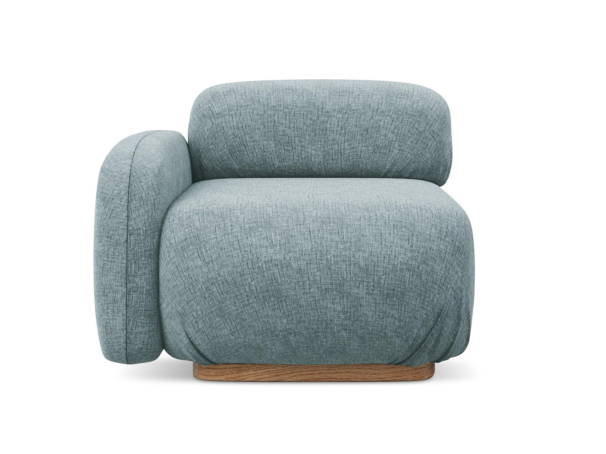 SOFAELEMENT Links Chenille Stoff Blau - Blau/Blaugrau, Holz/Textil (95/73/95cm) - Makamii