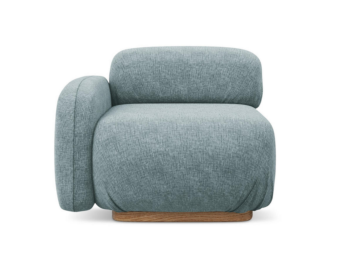 SOFAELEMENT Links Chenille Stoff Blau - Blau/Blaugrau, Holz/Textil (95/73/95cm) - Makamii