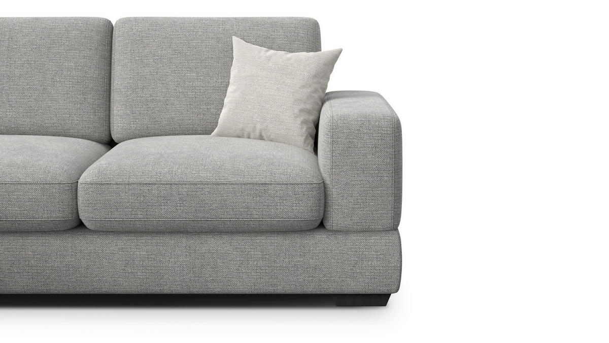 ECKSOFA OTTO 4-Sitzer, grau - Schwarz/Grau, Holz/Textil (279/159cm) - Courtois Laville