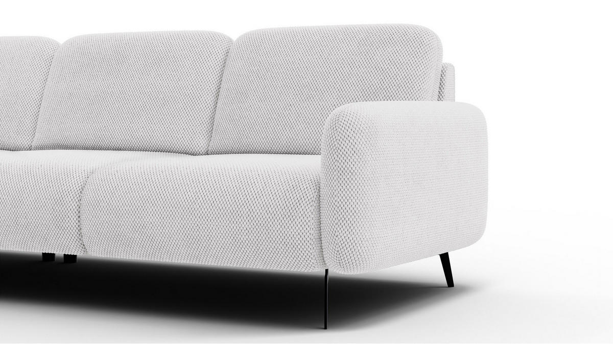 ECKSOFA FEBE 5-Sitzer links, creme - Creme/Schwarz, Holz/Textil (271/190cm) - Courtois Laville